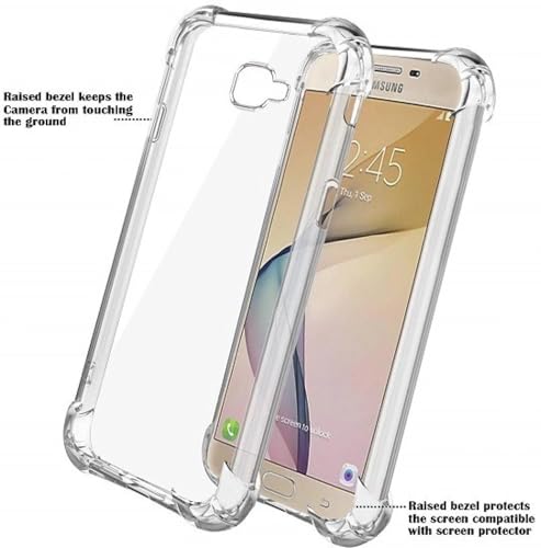 Image of BOXXO Flexible Back Cover for Samsung Galaxy J7 Prime 2 | Back Cover Transparent Clear Shockproof Case Four Corner Protection | Slim Protective Mobile Phone Cover for Samsung Galaxy J7 Prime 2
