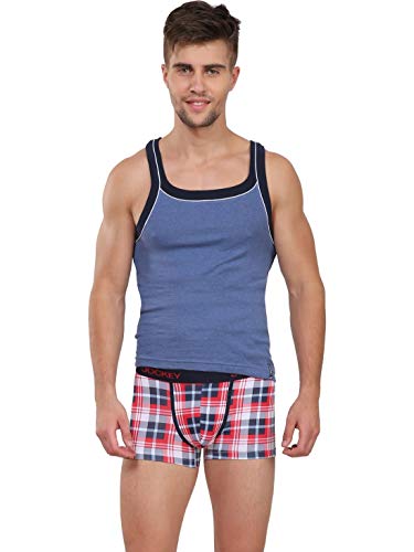 Image of Jockey US63 Men's Super Combed Cotton Elastane Stretch Printed Trunk with Ultrasoft Waistband (Prints May Vary)