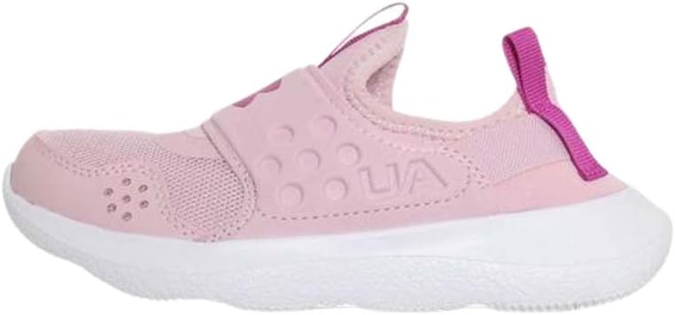 Under Armour Girls Runplay Sneaker, (603) Pink Fog/White/Strobe, 6 Big Kid