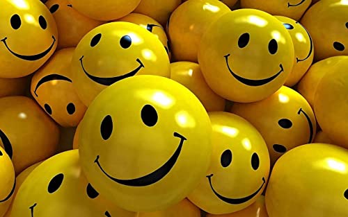 Image of YBN Smiley Soft Balls Cute Funny Yellow Emoji Happy Smiley Face Squeeze Sponge Balls Best Birthday Return Gift for Kids (Yellow)- Pack of 3
