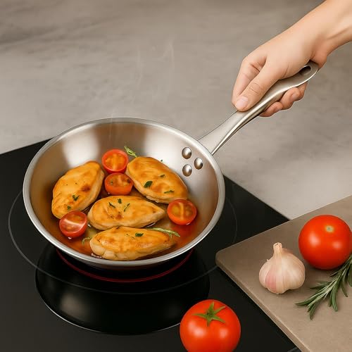Poêles inox induction Ø20-22-24cm sans revêtement