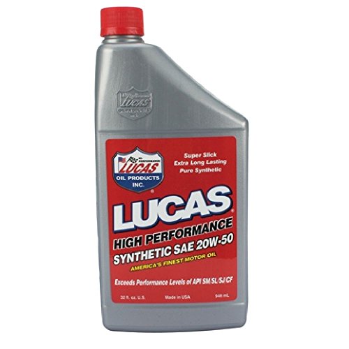 Lucas Oil 10054-PK6 Synthetic 20W-50 High Performance Motor Oil - 1 Quart Bottle