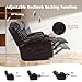 Ketaiyou Rocker Swivel Recliner Chair for Adults, Overstuffed Large Manual Recliner Glider with Massage and Heat, Comfy Soft Fabric Living Room Reclining Sofa Chair (Brown Leather)