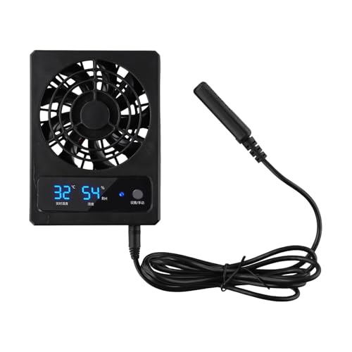 MuchLuckystar Ventilador de ventilación para reptiles con control automático de humedad, silencioso, 28 dB, para terrario de la selva, alimentado por USB