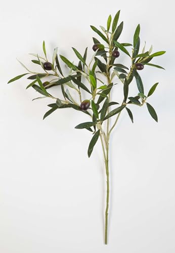 artplants.de Rama de Olivo Artificial con 105 Hojas, 6 Olivas, Verde, 50cm - Rama Decorativa - Ramificación de plástico