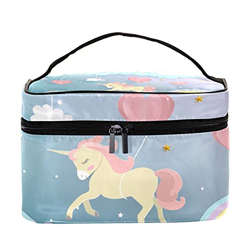 Pochette de maquillage cheval arc-en-ciel et grand sac à cosmétiques compact