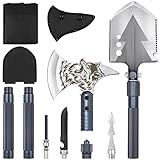 Camping Shovel Axe Set- Folding Portable Multi Tool Survival Kits with Tactical Waist Pack, Camping...