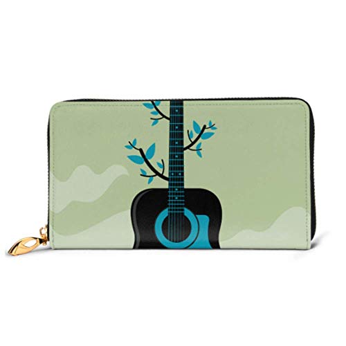 Preisvergleich Produktbild JHGFG Mode Handtasche Reißverschluss Brieftasche Akustikgitarre Taube Frieden Cartoon Telefon Kupplung Geldbörse Abendkupplung Blockieren Leder Brieftasche Multi Card Organizer