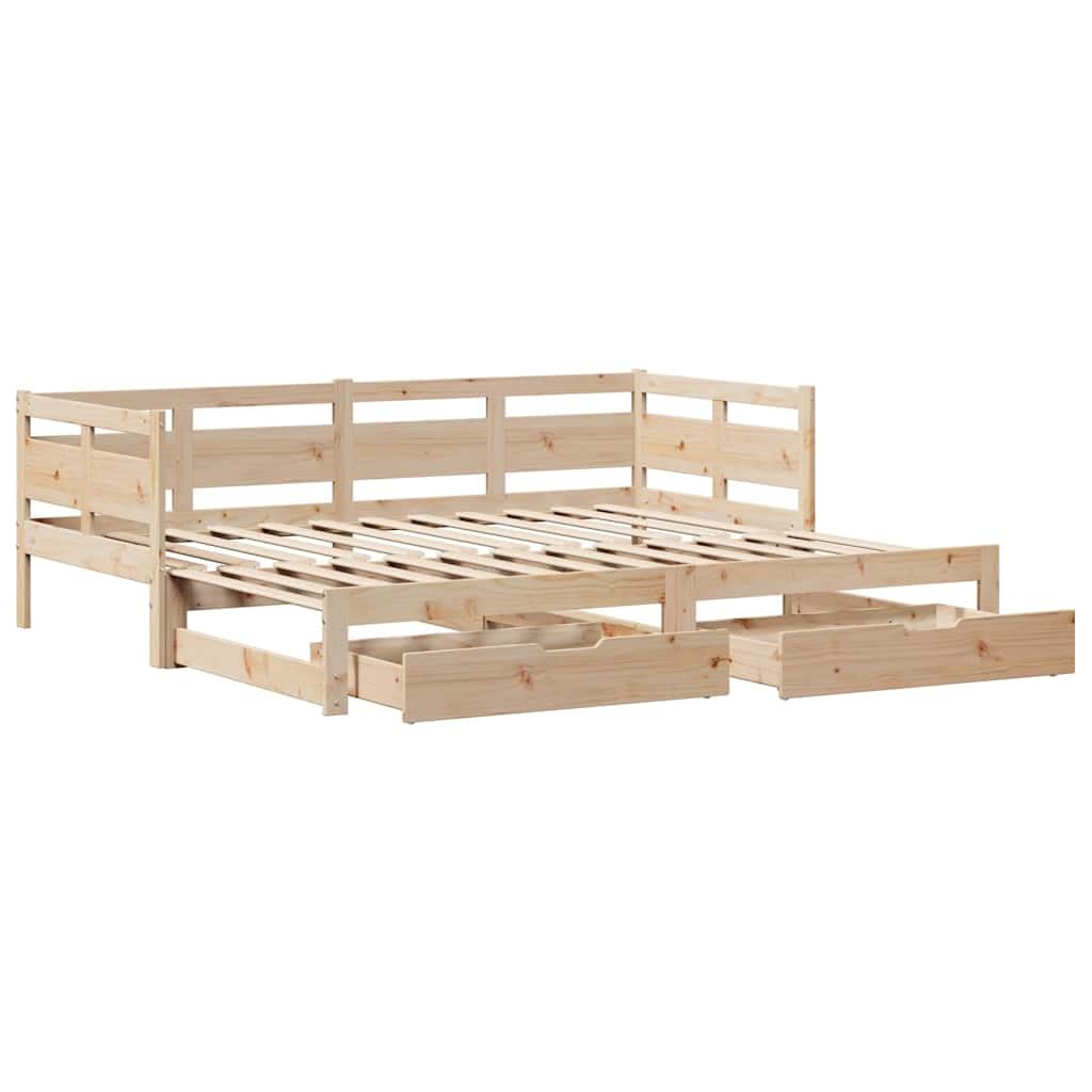 vidaXL Sofa rozsuwana z szufladami, bez materaca, 90x190 cm