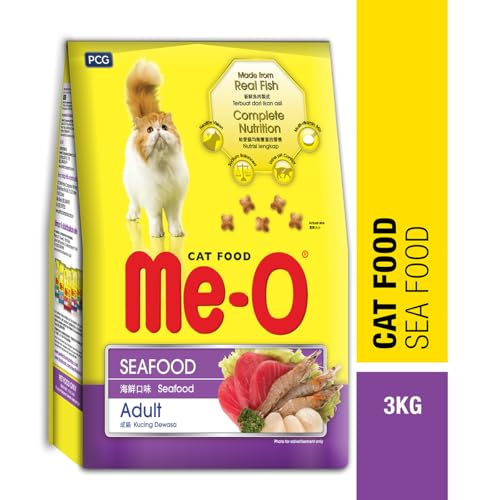 Image of Me-O Adult Dry Cat Food, Seafood Flavor, 3 Kg