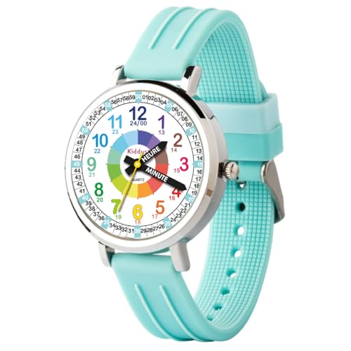 Kiddus Montre Enfant Fille, à partir de 5 Ans, 3ATM et 5ATM, Montre Éducative Analogique pour Enfants, Cadeau Junior Apprentissage