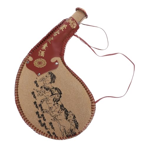 PHENOFICE Leather Flask for Hiking Bota Bag for Wine Special Water Bag Liquid Storage Bag Wear-resistant