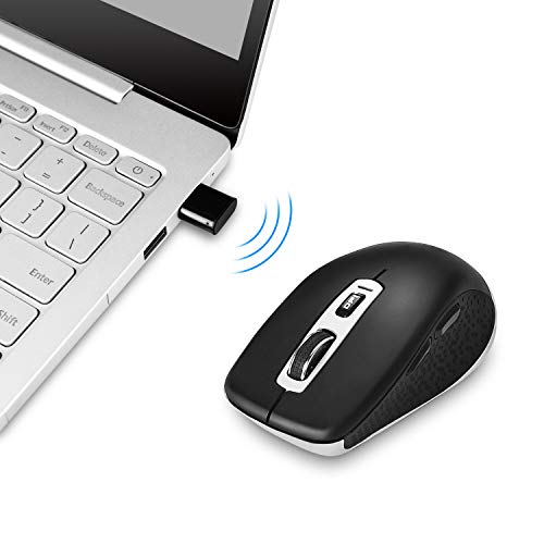 Image of Cimetech 2.4G Wireless Mouse, Type C USB C Receiver, Compatible with Macbook, Chromebook, Smartphone, Black