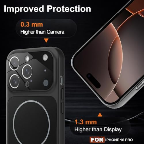 Image of SHINESTAR iPhone 16 Pro Case - Premium Shockproof Protective Cover, Wireless Charging Compatible, Slim & Durable Luxury Back Cover with Camera Protection (Black)