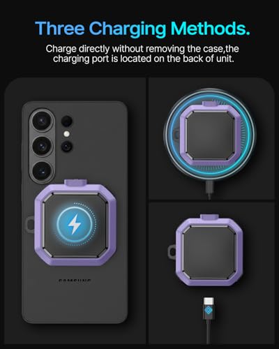 Image of Safety Lock Case for Samsung Galaxy Buds 4 Pro /4 (Purple) | Compatible with MagSafe,with Cleaning Kit & Keychain,Mecha Protective Case