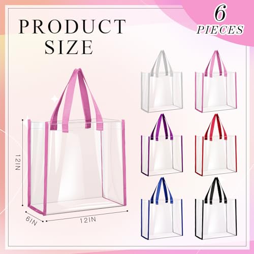 BBTO 6 Pcs Clear Tote Bag Stadium Approved Plastic Hand Bag2