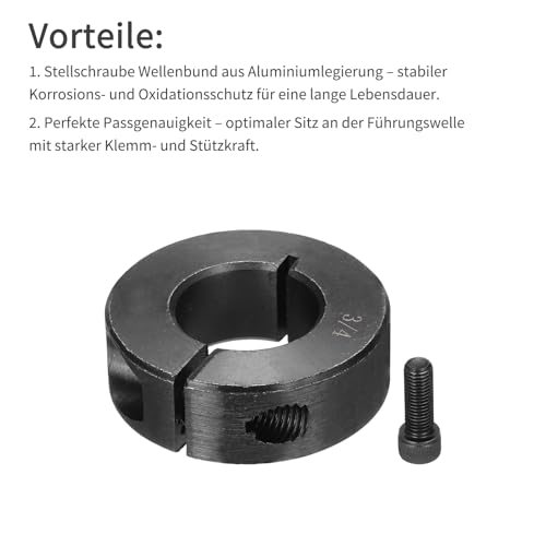 QUARKZMAN 2 Stück Stellringe 19mm Bohrung 38mm AD 13mm Breite Kohlenstoffstahl Tiefenanschlagringe Einzelner Geteilter Wellenringe für Zahnradbaugruppe Auto Eisenbahn CNC Maschine Schwarz