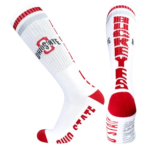 Donegal Bay Ohio State Buckeyes Knee-High White Tube Socks - NCAA Officially Licensed - DB Fan Gear
