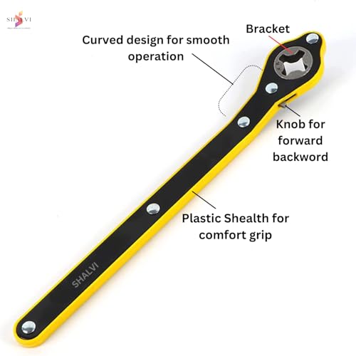 Image of BK 10 IMPORT & EXPORT Labor Saving Hand Car Jack Wrench with Keychain | Wrench | Jack Ratchet Wrench for Car | Leather Universal Keychain (Jack Wrench & Keychain)