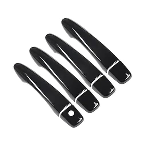 Flbzblkasl ‎Black No Button Gloss Black Door Handle Cover Stickers For Nissan For X-Trail T32 Mk3 2014-2020 Styling Accessories Right Handle