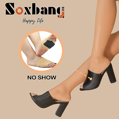 Soxbang 6 Pairs Toe Topper Socks Women Half Peep Toe Socks Sweat-absorbent Hosiery Non-Slip Invisible4