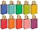 GITMIWS 100 Pack Small Party Paper Gift Bags, 5.25x3.25x8.25Inch Rainbow Kraft Paper Goodie Bags with Handles, 10 Colors Paper Bags for Kids Crafts Baby Shower