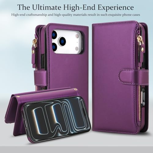 Étui compatible iPhone 17 rouge coque protection portefeuille cuir