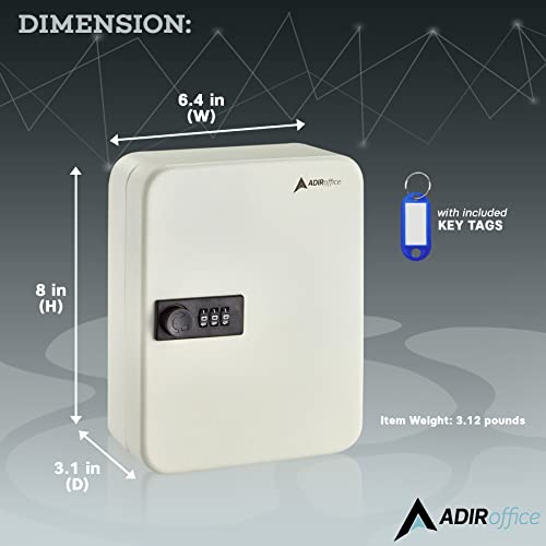 Adiroffice Steel Combination Lock Keys Cabinet Security Storage Box Organizer Holder Locked Key Box Wall Mount 30 Slots #TOP4