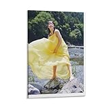 ジェネリック A吉岡里帆俳優のセクシーな油絵ポスター7 ポスター 装飾画 キャンバス ウォールアート リビングルーム ベッドルーム 絵画 フレームスタイル 12x18インチ(30x45cm)