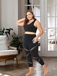 Plus Taille Mesh Capri Leggings pour les femmes avec des poches, L-5XL Pantalon de yoga de contrôle tummy, leggings de haute taille