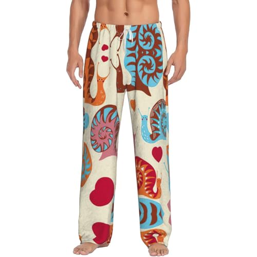 Vêtements de nuit hommes amples : pantalon pyjama escargot grandes tailles S-5XL