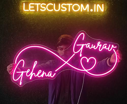 Image of Personalized LED Neon Light for Home, Custom Name Light for Room, Aesthetic Wall Decor, Unique Art Gift for Him, Her, Kids, Boys, Girls (1 Letter, 6x6 inches)