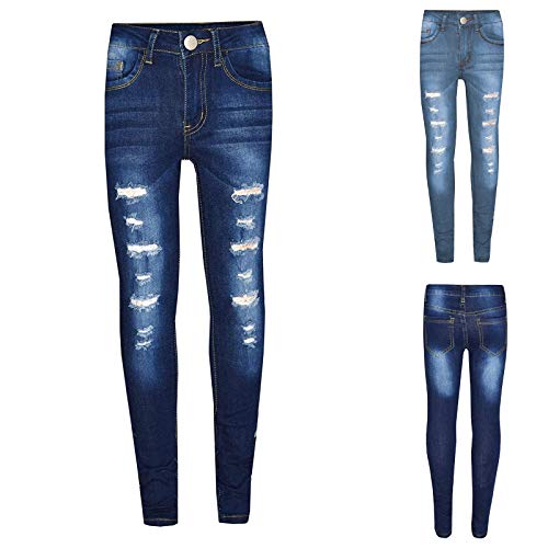 Boys and Toddlers' Girls Skinny Jeans Pants Clothes Pull-On Pant Slim Jeans Elastic Waist Trouser Casual Fashion Pants Light Blue2