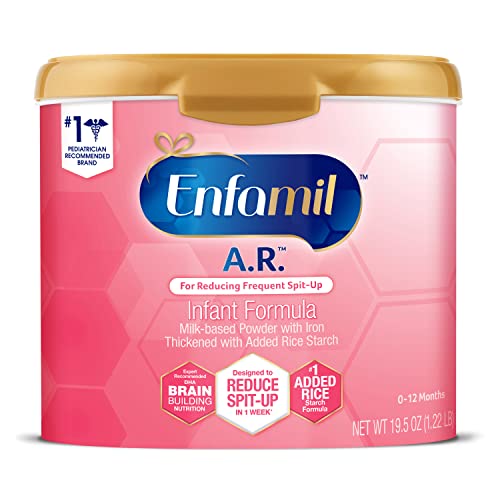 Enfamil A.R. Infant Formula, Clinically Proven to Reduce Reflux & Spit-Up in 1 Week, DHA for Brain Development, Probiotics to Support Digestive & Immune Health, Reusable Powder Tub, 19.5 Oz