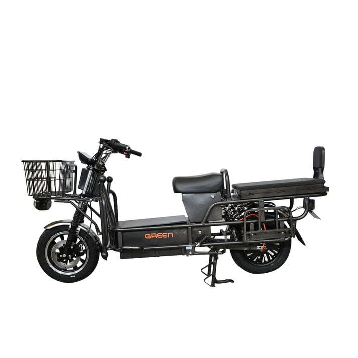 Green Loader Heavy Duty Scooter for Adults Commuter with 80kms Range & 25kmph Power by 250W Motor Fixed Rechargeable Battery, RTO Registration or Driving License Not Required, Comfortable Wider Deck-image-27