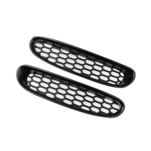 Image of Black Front Bump Reseau Cover Fog Trim Accessories for 1997-2004 Chevrolet Corvette C5 (Type A)