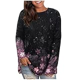 Incorra Pullover Damen Long Stylischeen Fullprint Polyester Kaputzenpulli Puff Ärmel Pullover Woman Lauschig Clubbing Lose Festlich KapuzenpulliA