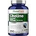 Choline Bitartrate 650 mg 200 Veggie Capsules (Non-GMO & Gluten Free) Enhance Cognitive Function & Mental Focus, Prenatal Infant Brain Development