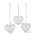 12 Glass Puffed Spun Heart Christmas Valentine Ornaments