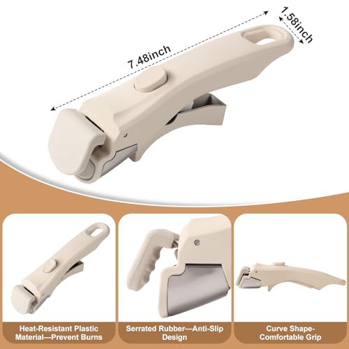 Wayona Removable Handle for Pots and Pans - Universal Detachable Pan Handle Replacement - Heat-Resistant Plastic, Stainless Steel, Silicone - Cream White - Thumbnail 5