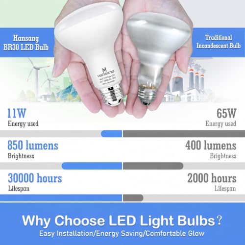 BR30 LED Flood Light Bulbs 65W Equivalent Dimmable E26 5000K Daylight — view 5