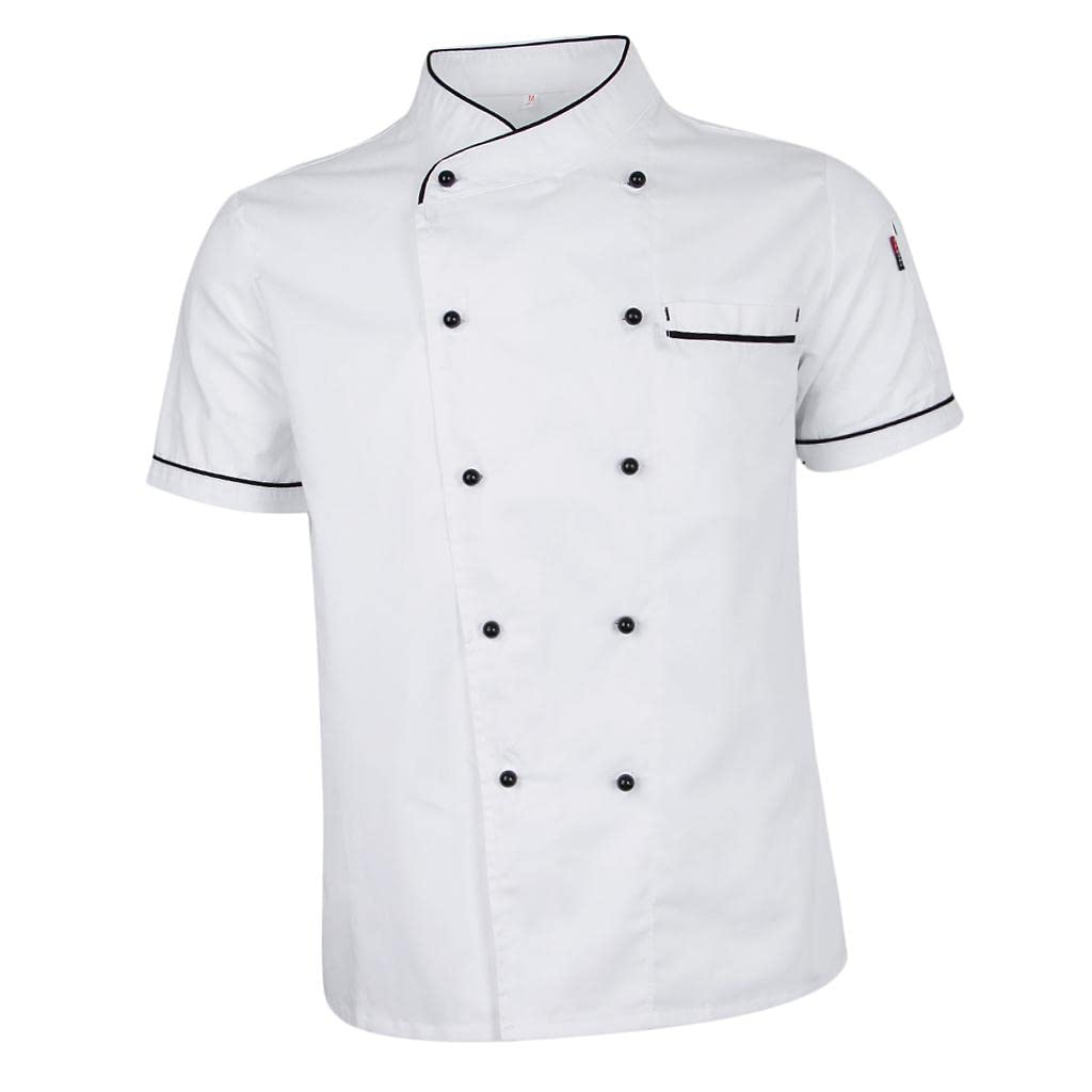Giacca Da Cuoco Unisex, Uniforme Da Cucina E Hotel, Traspirante, a Maniche Corte, bianca, M