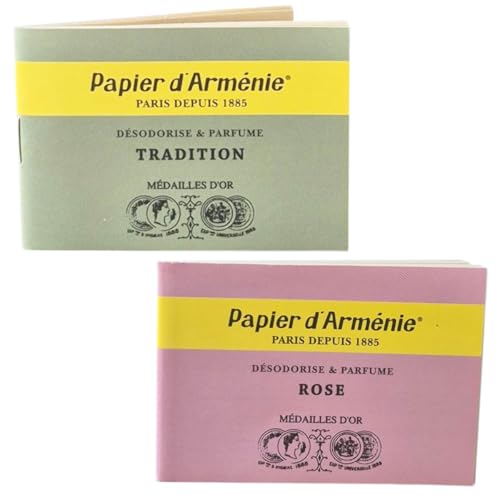 Papel de Armenia – Pack de 2 Libritos (1 Tradition + 1 Rose) | Incienso en Papel con Aromas Naturales y Florales