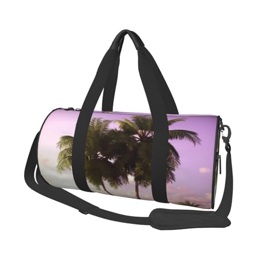 Travel Duffle Bag Weekender Bags for Men Women with Shoe Compartment Large Capacity Weekender Overnight Bag Tropical Tree Carry On Tote Bags Sport Gym Bag for Travel Yoga, Black, One Size