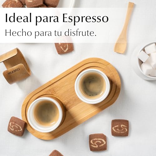 Miniatura 7 de Miamio Set De Tazas De Espresso De 4 100 Ml Tazas De Té Japonés Cerámica Tazas Sin Asa Con Puño De Madera Extraíble Tazas De Café Sin Asa Blanco