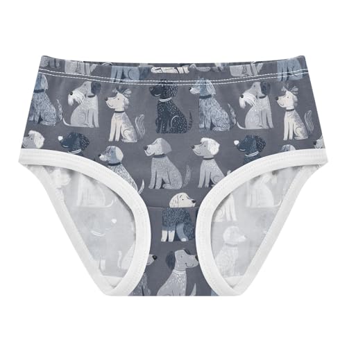 Girls Underwear Soft Cotton Doodle Dogs Kids Panties in Sizes 2/3t, 4t, 5t, 6 and 8