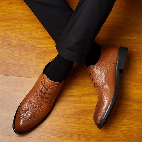 YZABEL Dress Oxford Shoes for Men Lace Up Round Toe Solid Color Leather Shoes Business Casual Formal Shoes Office Work Low Top Dress Shoes2