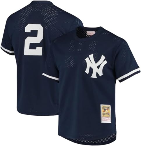 Derek Jeter New York Yankees Cooperstown Collection 1995 BP Jersey (as1, Alpha, m, Regular, Regular, Medium) Navy