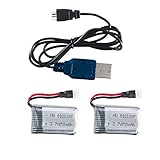 X11 Spare Part 2pcs 3.7v 250mAh Batteries with USB Charging Cable for Syma X11c Rc Quadcopter