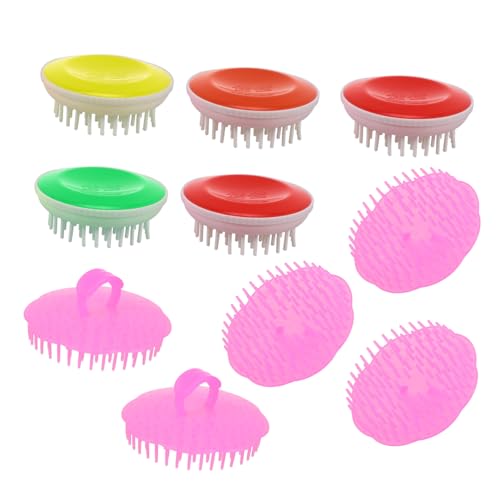 SKISUNO Cepillo Para Champú Cabello y Masajeador De Cuero Cabelludo 10 Piezas (5 Suaves y 5 Firmes) Cepillo De Limpieza Para Ducha Uso Casa, Viaje y Oficina Cuidado Anticaída y Relajante